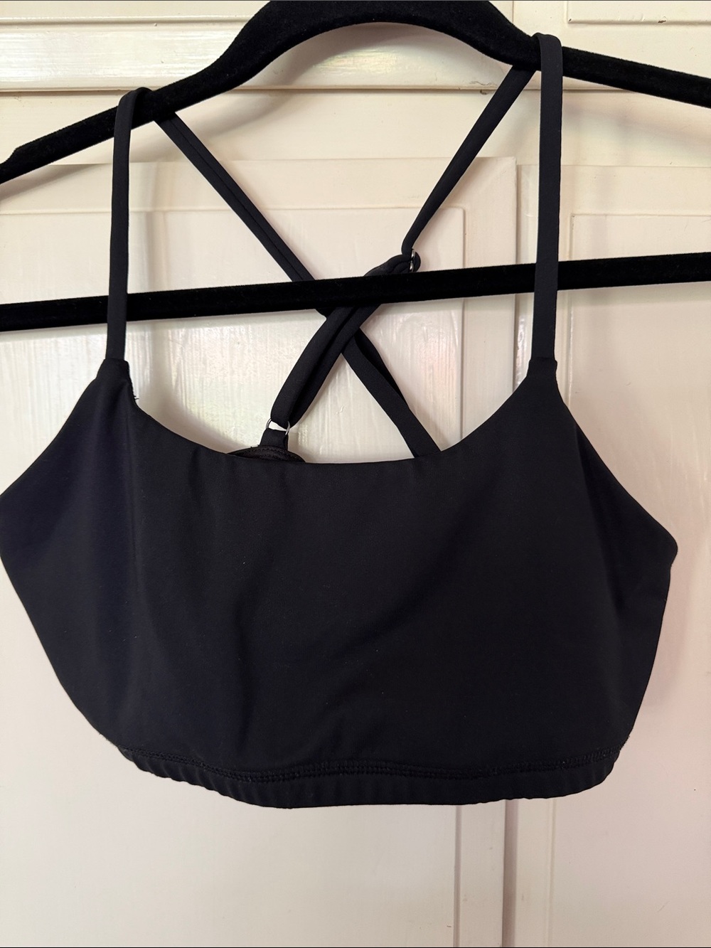 Black Strappy Cross-Back Bralette - Women's Intimates